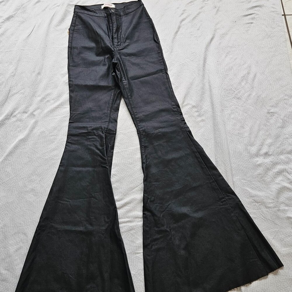 Pants, vibrant, 0, Black leather